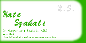 mate szakali business card