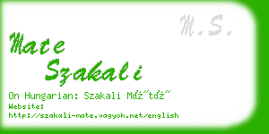 mate szakali business card